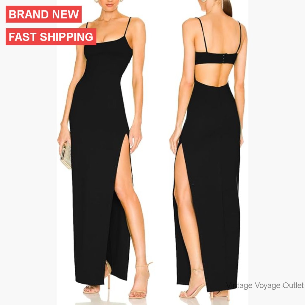 Bodycon Maxi Dress With Spaghetti Straps Backless Cutout Formal